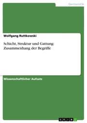 Cover von Schicht, Struktur und Gattung: Zusammenhang der Begriffe