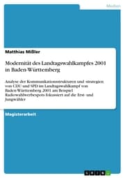 Cover von Modernität des Landtagswahlkampfes 2001 in Baden-Württemberg