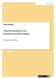 Cover von Nutzwertanalysen bei Standortentscheidungen