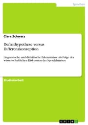 Cover von Defizithypothese versus Differenzkonzeption