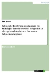 Cover von Schulische Förderung von Kindern mit Störungen der sensorischen Integration im altersgemischten Lernen der neuen Schuleingangsphase