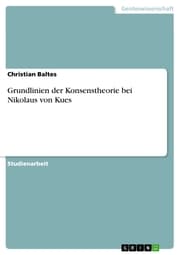 Cover von Grundlinien der Konsenstheorie bei Nikolaus von Kues