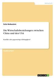 Cover von Die Wirtschaftsbeziehungen zwischen China und den USA