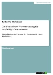 Cover von Zu Birnbachers 'Verantwortung für zukünftige Generationen'