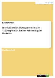 Cover von Interkulturelles Management in der Volksrepublik China in Anlehnung an Hofstede