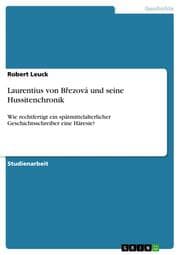 Cover von Laurentius von Brezová und seine Hussitenchronik
