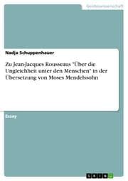 Cover von Zu Jean-Jacques Rousseaus 'Über die Ungleichheit unter den Menschen' in der Übersetzung von Moses Mendelssohn