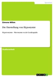 Cover von Die Darstellung von Hyponymie