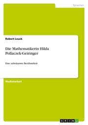 Cover von Die Mathematikerin Hilda Pollaczek-Geiringer
