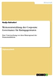 Cover von Weiterentwicklung der Corporate Governance für Ratingagenturen