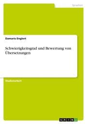 Cover von Zum Schwierigkeitsgrad und zur Bewertung von Übersetzungen