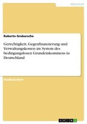 Cover von Gerechtigkeit, Gegenfinanzierung und Verwaltungskosten im System des bedingungslosen Grundeinkommens in Deutschland