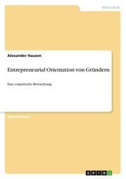 Cover von Entrepreneurial Orientation von Gründern