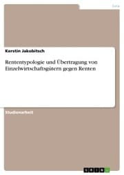 Cover von Rententypologie und Übertragung von Einzelwirtschaftsgütern gegen Renten