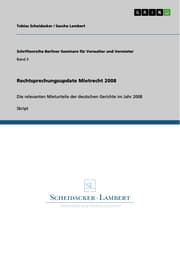Cover von Rechtsprechungsupdate Mietrecht 2008