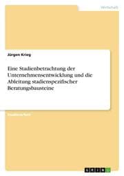 Cover von Eine Stadienbetrachtung der Unternehmensentwicklung und die Ableitung stadienspezifischer Beratungsbausteine