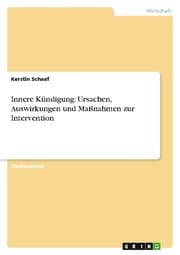Cover von Innere Kündigung: Ursachen, Auswirkungen und Maßnahmen zur Intervention