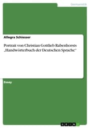 Cover von Portrait von Christian Gottlieb Rabenhorsts 'Handwörterbuch der Deutschen Sprache'