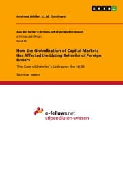 Cover von How the Globalization of Capital Markets Has Affected the Listing Behavior of Foreign Issuers