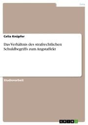 Cover von Das Verhältnis des strafrechtlichen Schuldbegriffs zum Angstaffekt