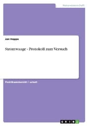 Cover von Stromwaage - Protokoll zum Versuch