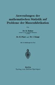 Cover von Anwendungen der mathematischen Statistik auf Probleme der Massenfabrikation