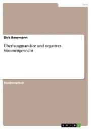 Cover von Überhangmandate und negatives Stimmengewicht