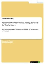 Cover von Research Overview Credit Rating Advisory for Tax Advisors