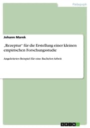 Cover von 'Rezeptur' für die Erstellung einer kleinen empirischen Forschungsstudie