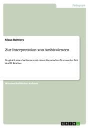 Cover von Zur Interpretation von Ambivalenzen