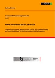 Cover von REACH: Verordnung (EG) Nr. 1907/2006