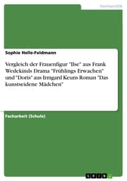 Cover von Vergleich der Frauenfigur 'Ilse' aus Frank Wedekinds Drama 'Frühlings Erwachen' und 'Doris' aus Irmgard Keuns Roman 'Das kunstseidene Mädchen'