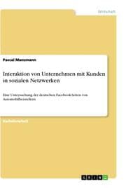 Cover von Interaktion von Unternehmen mit Kunden in sozialen Netzwerken