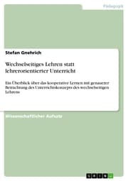 Cover von Das Unterrichtskonzept Lernen durch wechselseitiges Lehren