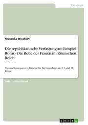 Cover von Die republikanische Verfassung am Beispiel Roms - Die Rolle der Frauen im Römischen Reich