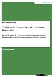 Cover von Traditionelle Grammatik versus Generative Grammatik