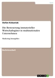 Cover von Die Besteuerung immaterieller Wirtschaftsgüter in multinationalen Unternehmen