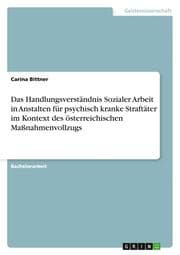 Cover von Das Handlungsverständnis Sozialer Arbeit in Anstalten für psychisch kranke Straftäter im Kontext des österreichischen Maßnahmenvollzugs