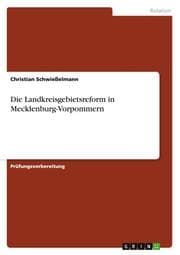 Cover von Die Landkreisgebietsreform in Mecklenburg-Vorpommern