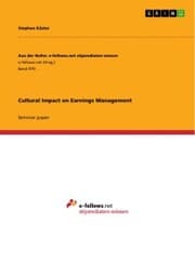 Cover von Cultural Impact on Earnings Management