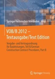 Cover von VOB/B 2012 - Textausgabe/Text Edition