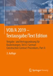 Cover von VOB/A 2019 - Textausgabe/Text Edition