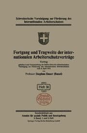 Cover von Fortgang und Tragweite der internationalen Arbeiterschutzverträge