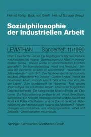 Cover von Sozialphilosophie der industriellen Arbeit