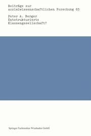 Cover von Entstrukturierte Klassengesellschaft?