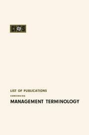 Cover von List of Publications Concerning Management Terminology