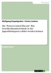 Cover von Die 'Power-Control-Theorie'. Wie Geschlechtsunterschiede in der Jugenddelinquenz erklärt werden können