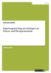 Cover von Ergänzungstraining mit Schlingen als Fitness- und Therapiemethode