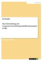 Cover von Die Entwicklung des Corporate-Social-Responsibility-Konzeptes (CSR)