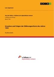 Cover von Ursachen und Folgen der Währungsreform des Jahres 1924